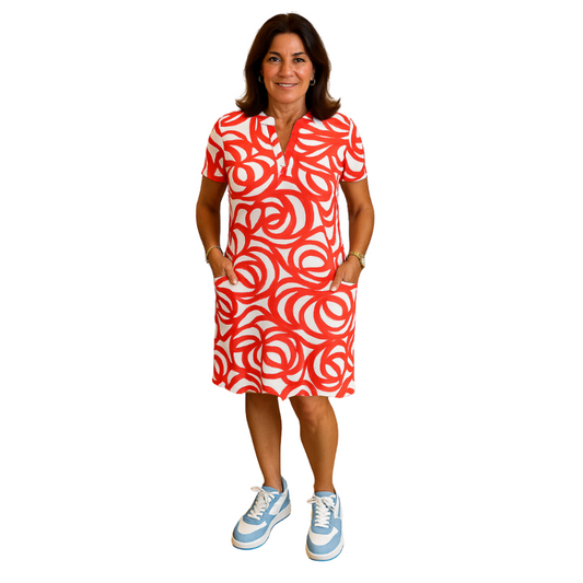 Elle Fit™  - Print jurk met V-hals